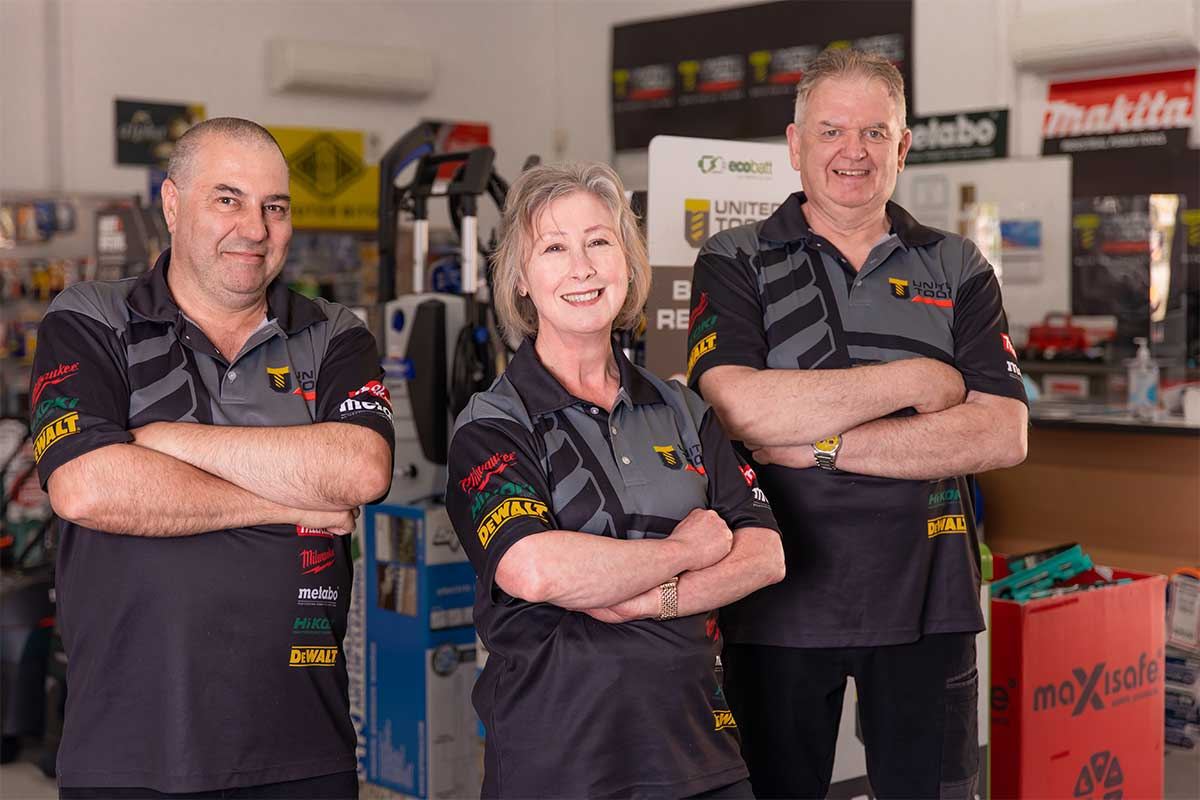 Business team photographed in a workshop